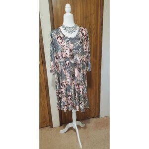 MAGNA TUNIC DRESS 3/4 SLEEVE POLY /ELASTANE SIZE 2X